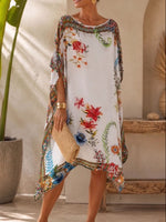 Elegant Floral Print Casual Boho Vacation Resort Kaftan Dress