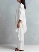 Loose And Cozy Linen-cotton Tunic And Trousers Two-piece Set