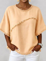 Boho-chic Fringed Cotton And Linen Top