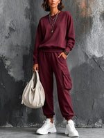 Cozy And Casual Cotton Sweatshirt And Pants Two-piece Set