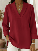 Vintage And Elegant Shawl Collar Linen Shirt