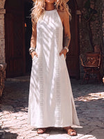 Retro Cozy Lace Minimalist Linen Dress