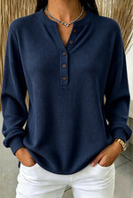 Cozy Casual Knit Henley Top