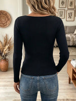 Women's Square Neck Studded Asymmetrical Zipper Top