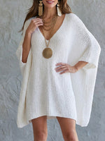 Relaxed-fit Cotton-blend Knit Mini Dress