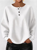 Cozy Casual Henley Collar Waffle Shirt