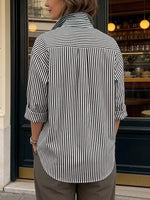 Casual Striped Linen-cotton Shirt