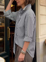 Casual Striped Linen-cotton Shirt