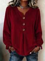 Elegant Soft Velvet Button-down Shirt