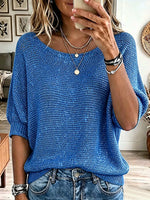 Vintage Elegant Glitter Knit Shirt