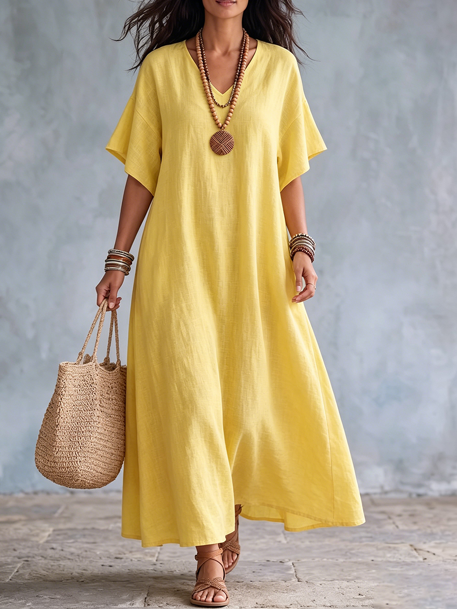 Minimalist Elegant Cotton-linen Dress