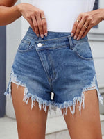 Women's High-waisted Casual Loose Denim Wide-leg Shorts