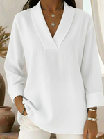 Vintage And Elegant Shawl Collar Linen Shirt