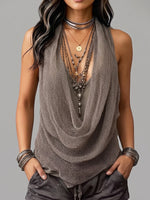 Casual & Sexy Knitted Tank Top Two-piece Set