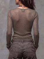 Earthy Boho-chic Wrap Knit Top