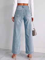 Women's High-waisted Casual Loose-fitting Wide-leg Jeans