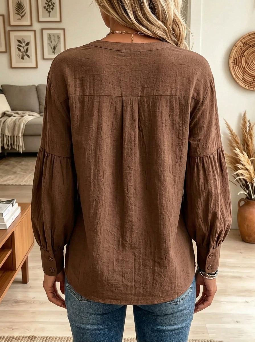 Women's Button-Front Textured Tunic