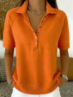 Casual And Cozy Short-sleeved Cotton Sweatshirt