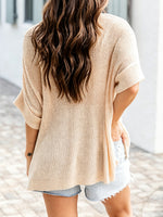 Comfortable And Casual Cotton Knit Pullover