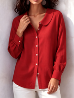 Retro And Elegant Peter Pan Collar Shirt