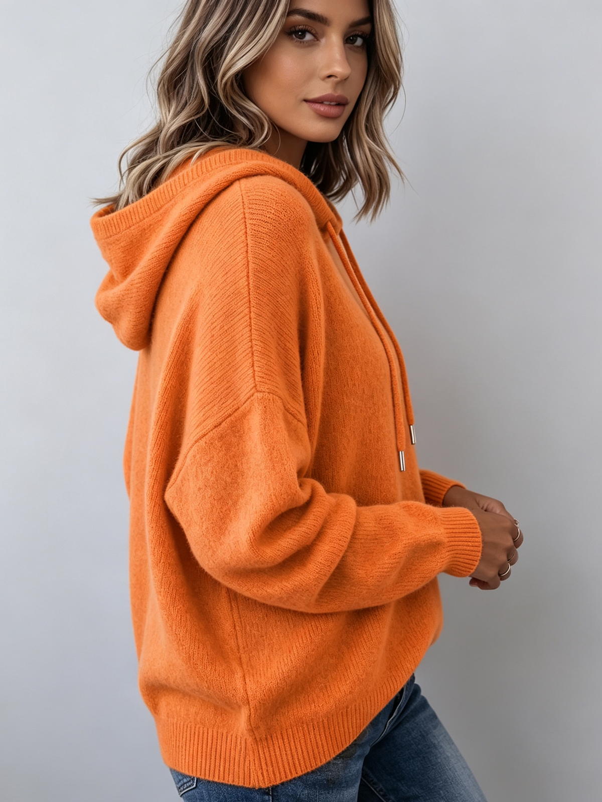 Cozy Relaxed Knit Hoodie