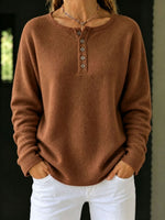 Casual Cozy Henley Sweater