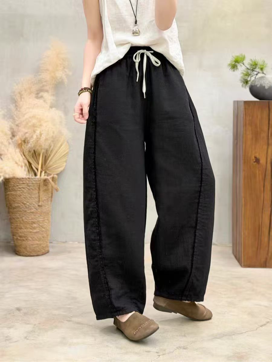 Casual Linen And Cotton Trousers