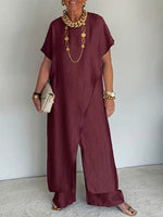 Cozy Loose-fit Asymmetrical Design Two-piece Set