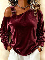 Chic Asymmetrical Velvet Top