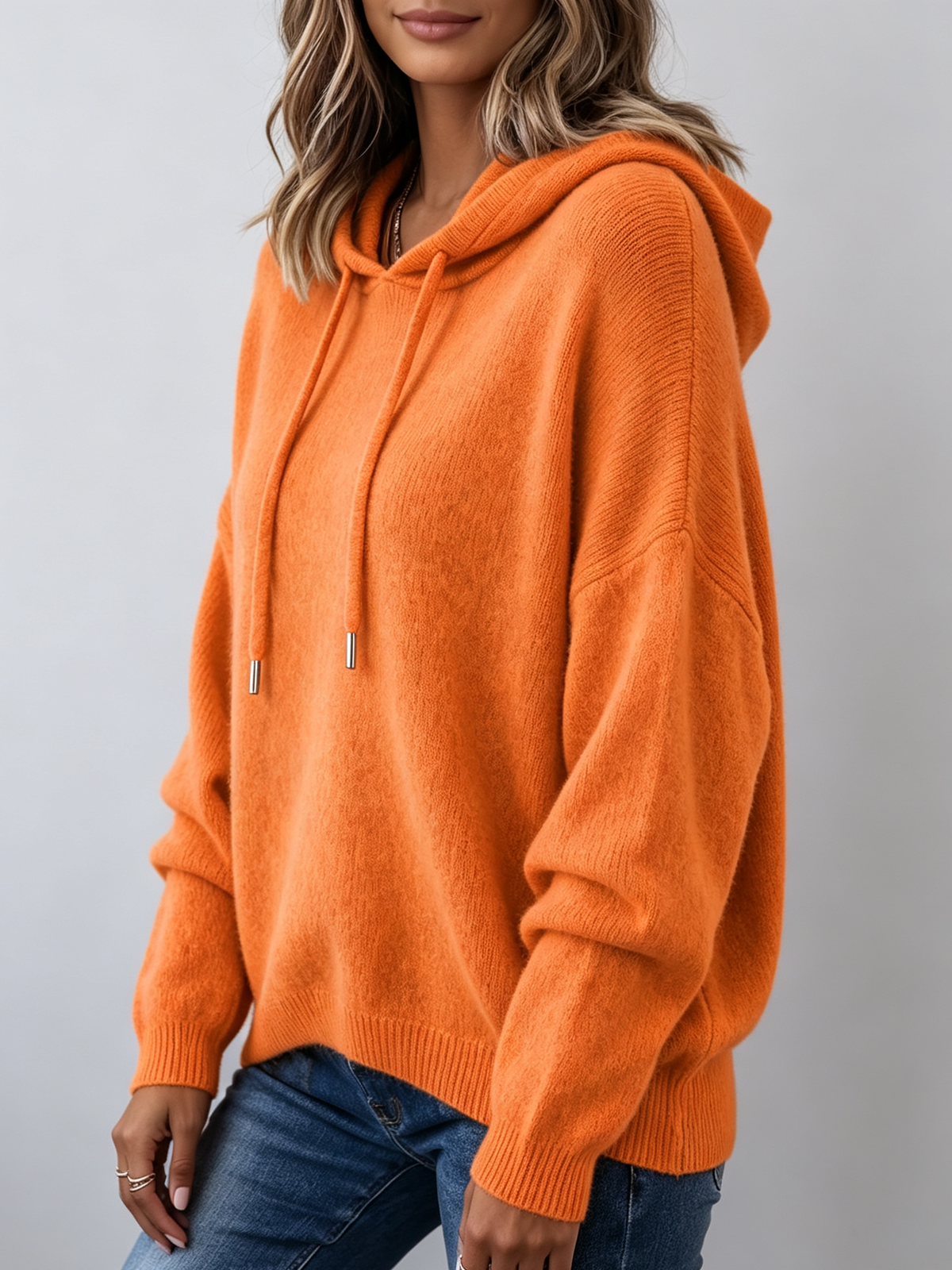 Cozy Relaxed Knit Hoodie