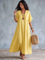 Minimalist Elegant Cotton-linen Dress