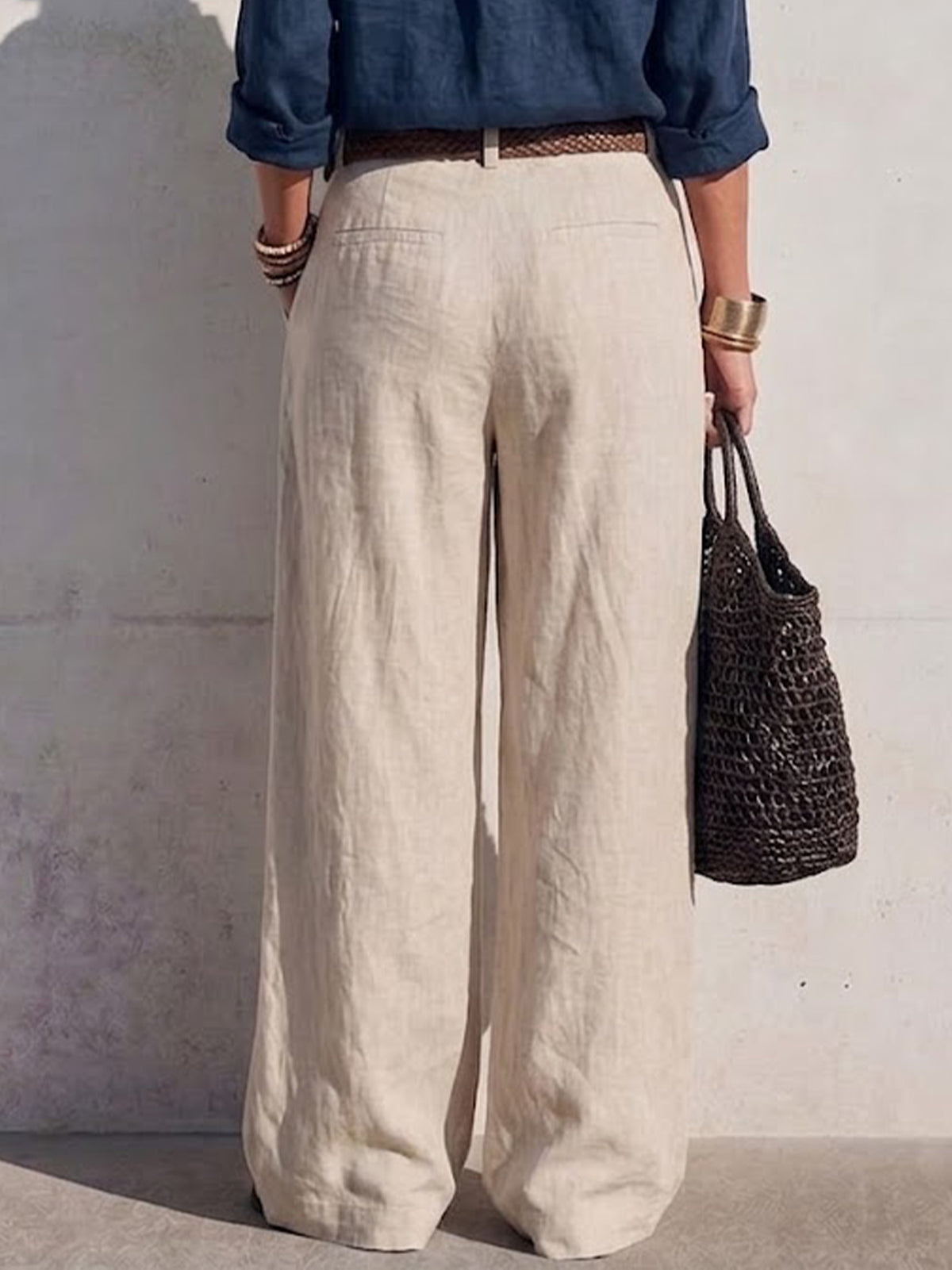 Cozy Casual Linen Cotton Loose Straight Pants