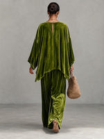 Loose And Comfortable Velvet Two-piece Set (top And Pants)