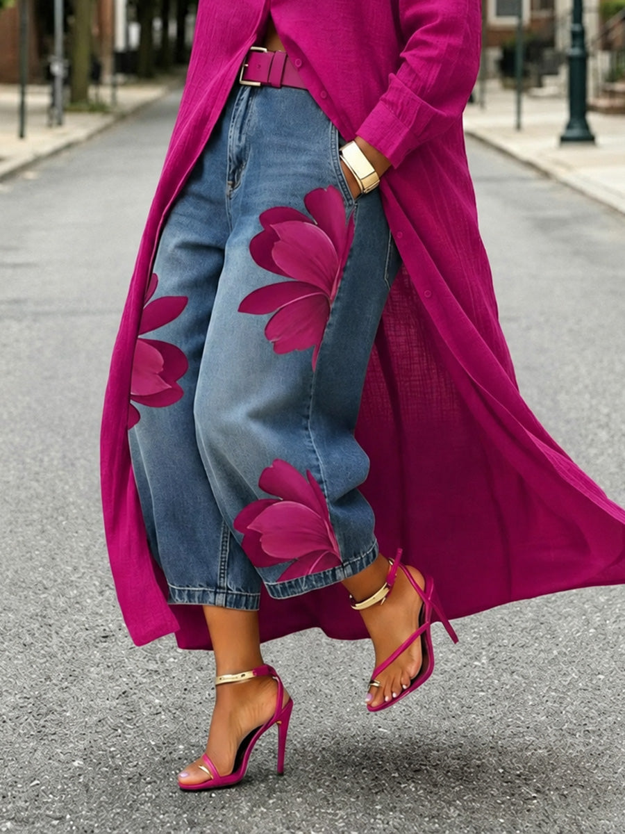 Casual Artistic-print Jeans