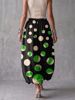 Vibrant Polka Dot Linen Harem Pants