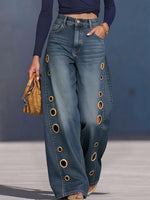Women's New High-waisted Casual Loose Wide-leg Jeans