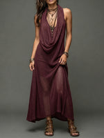 Sexy Casual Cowl-neck Knit Two-piece Dress Set