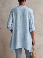 Casual Linen-cotton Henley Shirt