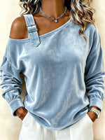 Chic Asymmetrical Velvet Top