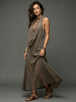 Sexy Casual Cowl-neck Knit Two-piece Dress Set