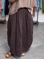 Breathable Structured Cocoon-shaped Pleated Skirt