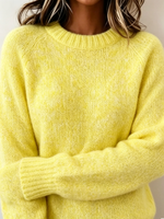 Minimalist Cozy Crew Neck Solid Color Pullover Sweater
