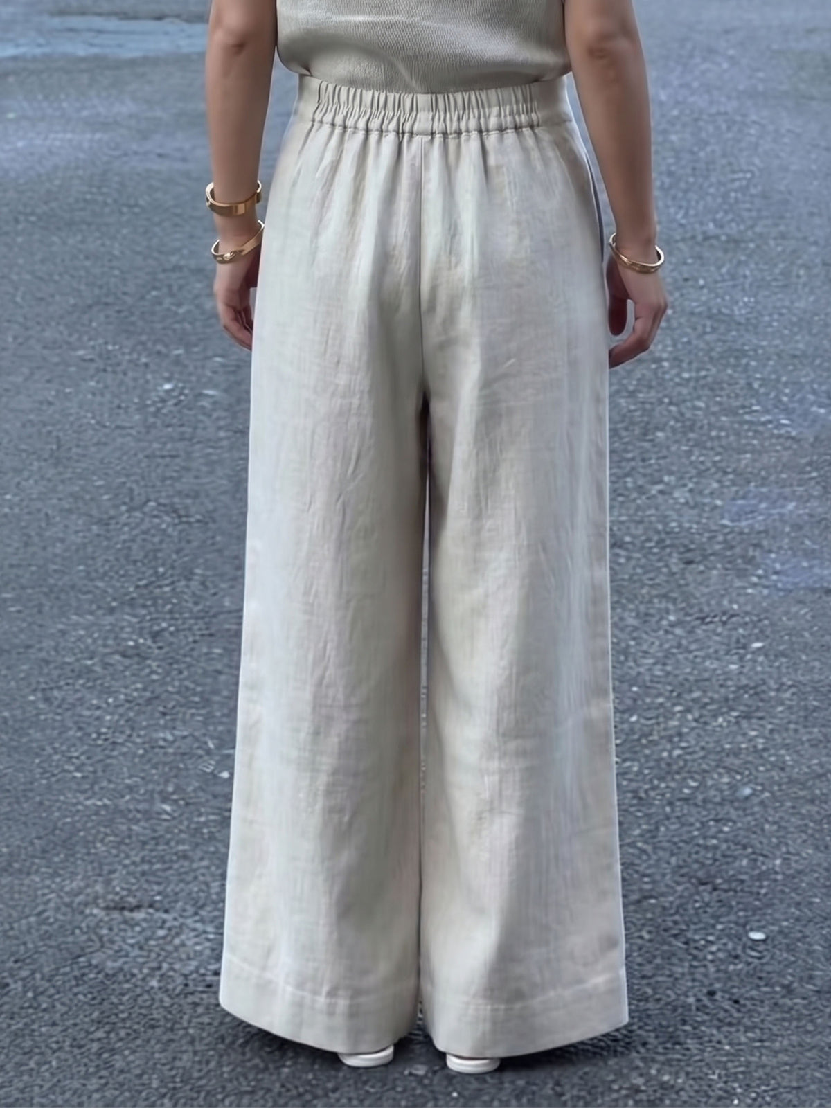 Minimalist Breathable Cotton And Linen Wide-leg Pants