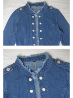 Casual-chic Raw-edge Denim Jacket