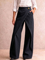 Women's High-waisted Casual Loose-fitting Wide-leg Jeans