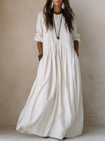 Ethereal Tiered Pintucked Bodice & Flowing Silhouette Maxi Dress