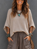 Casual & Cozy Two-piece Set: Waffle-knit Cotton Top And Cotton Cargo Pants
