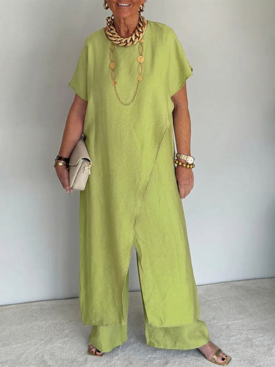 Cozy Loose-fit Asymmetrical Design Two-piece Set