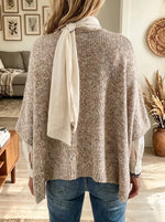 Women's Boat Neck Slouchy Knit Poncho Sweater